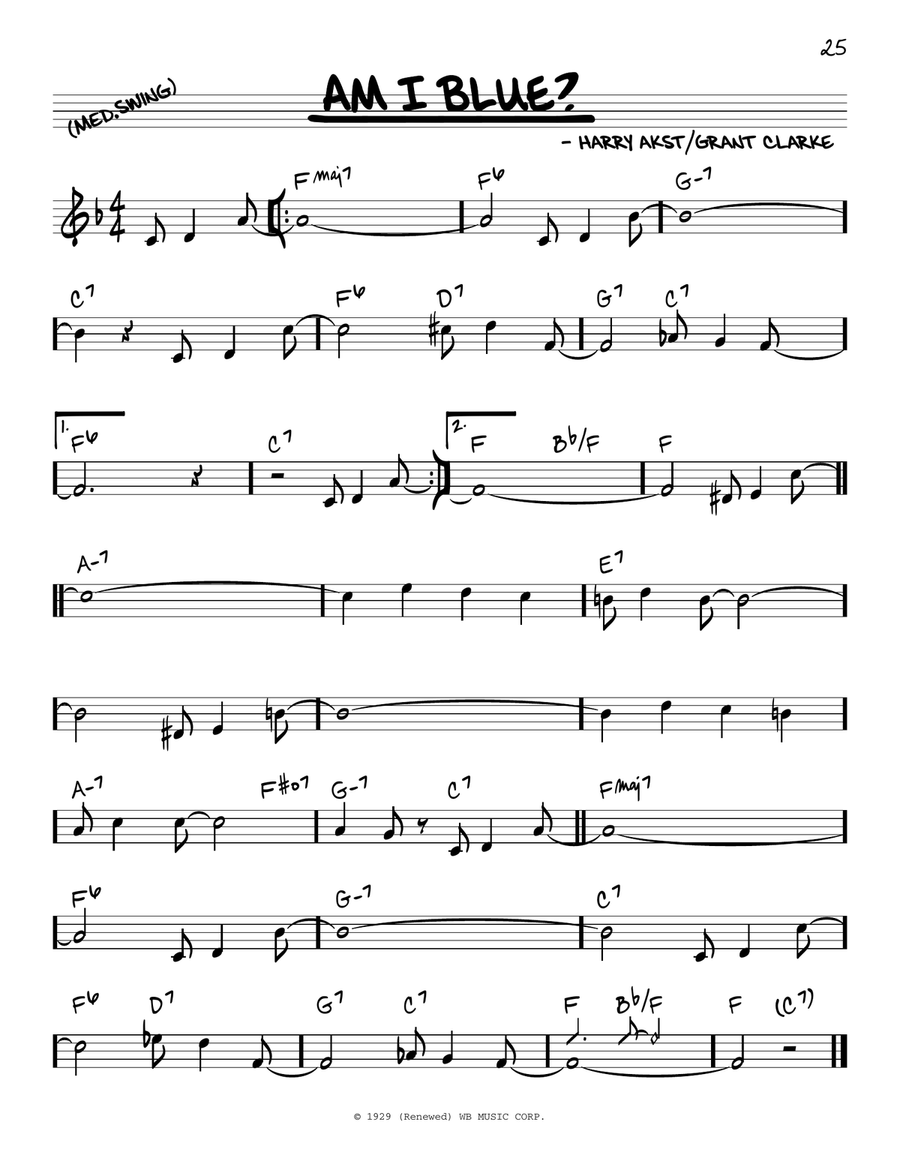 Am I Blue? Am I Blue? Piano scores gallery preview page 1