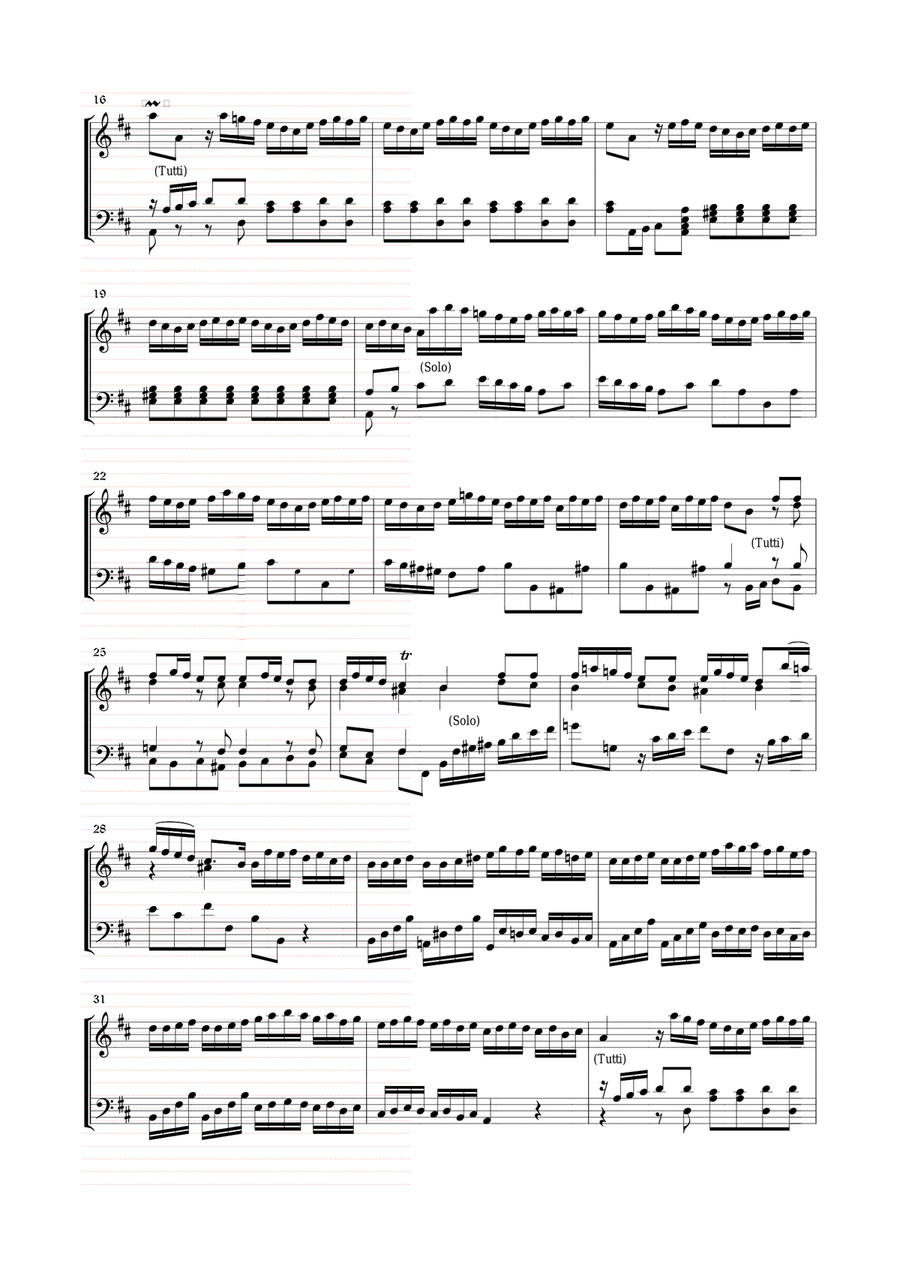 VIVALDI-BACH - Bwv 972 - Transcription for Piano/Organ of Concerto in D major n. 9 - RV 230 by Anto Harpsichord scores gallery preview page 2