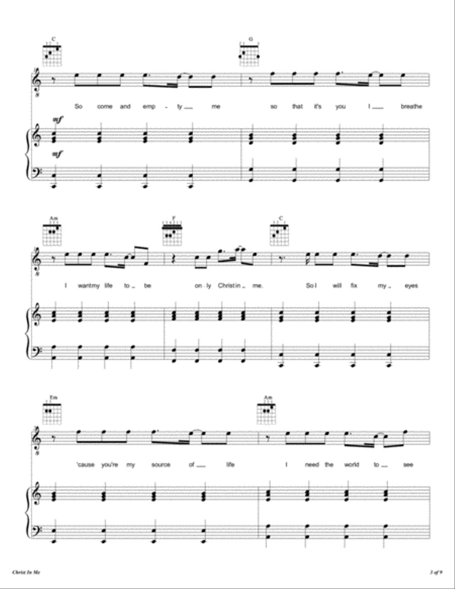 Christ In Me Christ In Me Voice scores gallery preview page 4