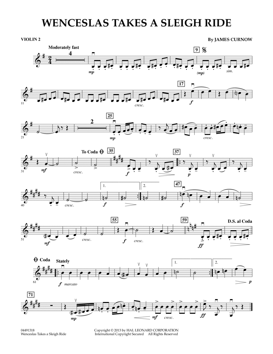 Wenceslas Takes a Sleigh Ride - Violin 2