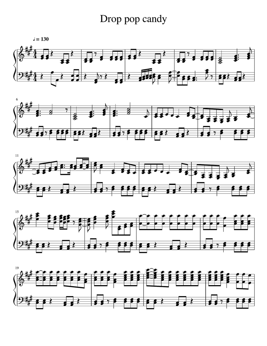 Drop pop candy-Giga P and REOL Piano Solo scores gallery preview page 1