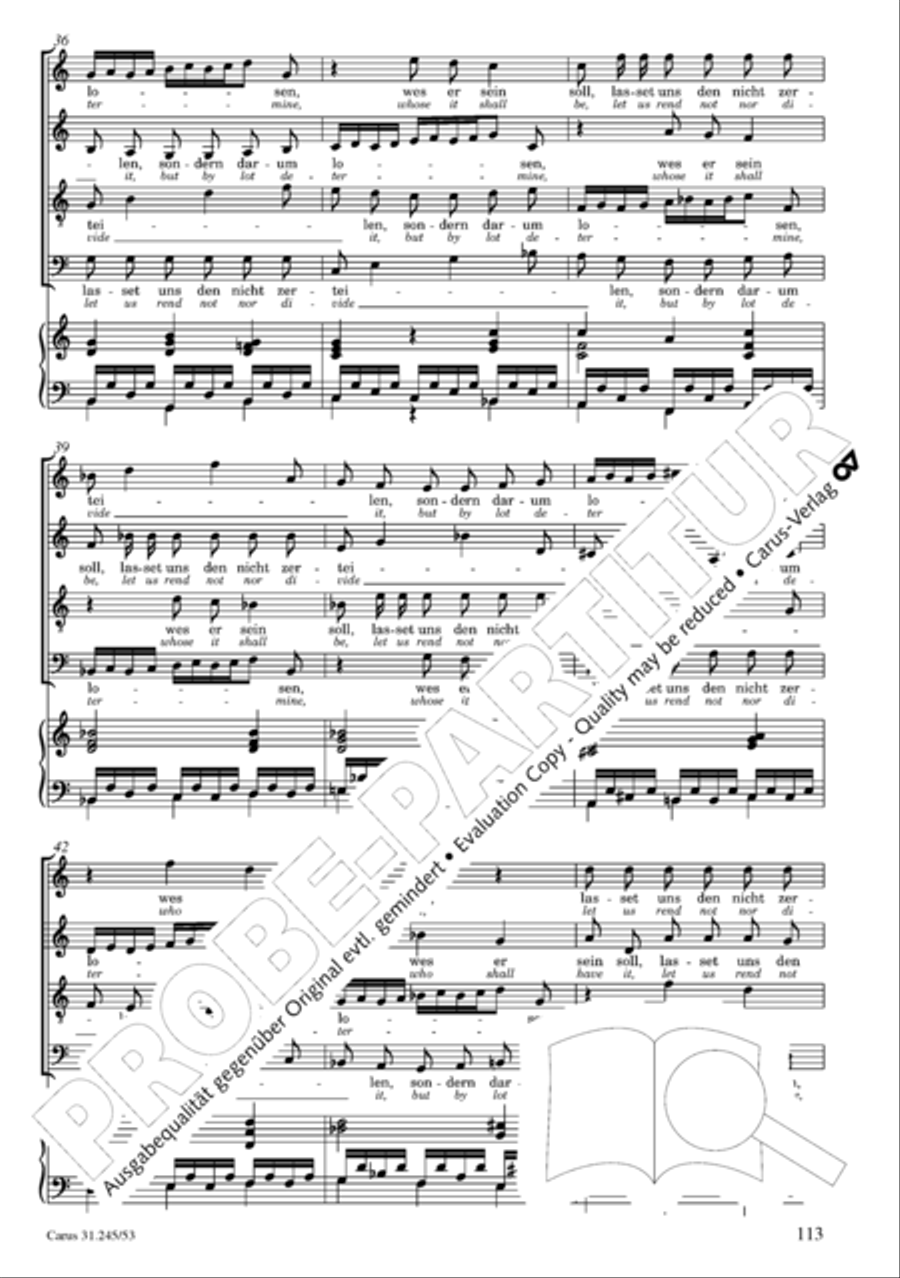 St. John Passion (Johannes-Passion) 4-Part scores gallery preview page 114