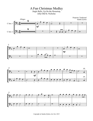 Book cover for A Fun Christmas Medley (bass C instrument duet, parts only)