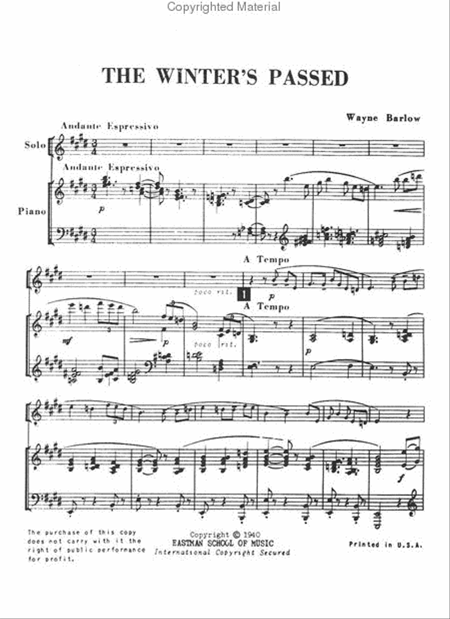 The Winter's Passed Piano Accompaniment scores gallery preview page 2