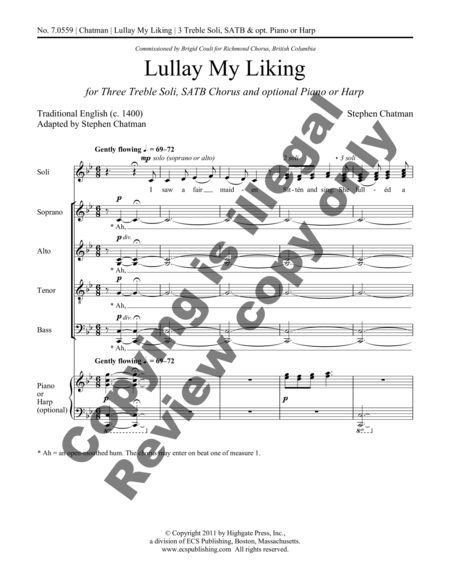 Lullay My Liking (Choral Score) image number null