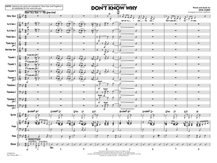 Book cover for Don't Know Why (arr. Paul Murtha) - Full Score