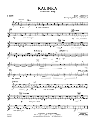 Kalinka (Russian Folk Song) - F Horn