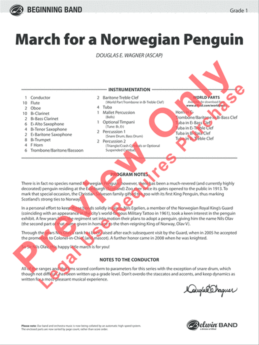 March for a Norwegian Penguin Concert Band scores gallery preview page 2