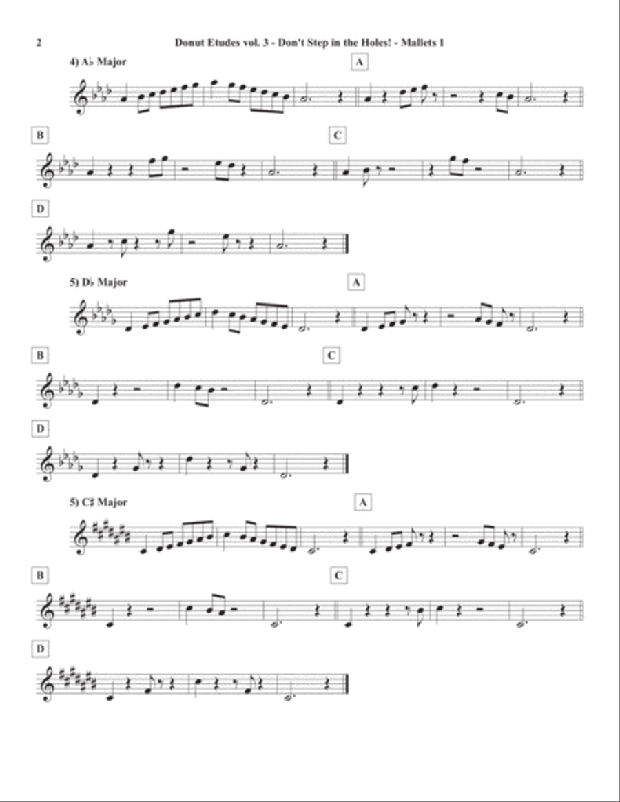 Donut Etudes vol. 3: Don’t Step in the Holes! – Keyboard Percussion (Mallet) Quartet Percussion Ensemble scores gallery preview page 5