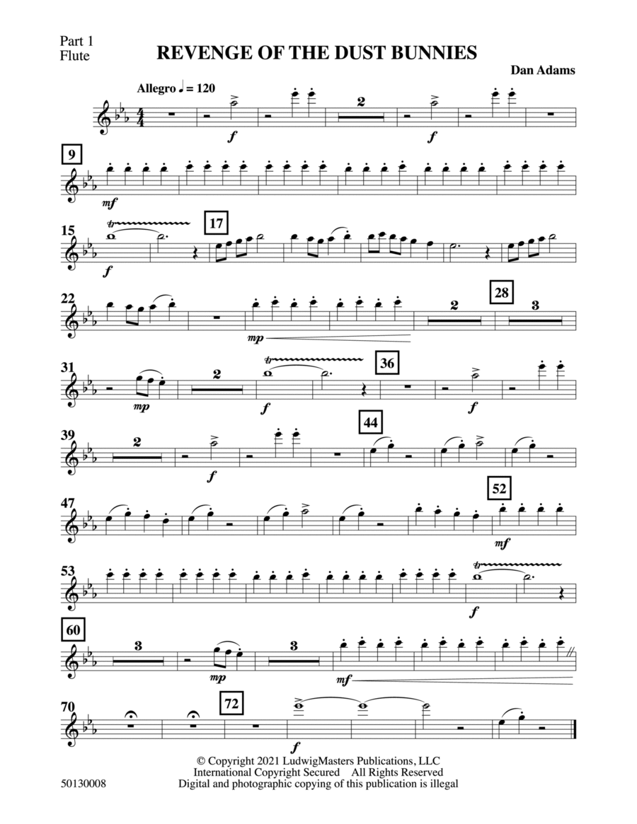 Revenge of the Dust Bunnies: Part 1 - Flute Concert Band scores gallery preview page 1