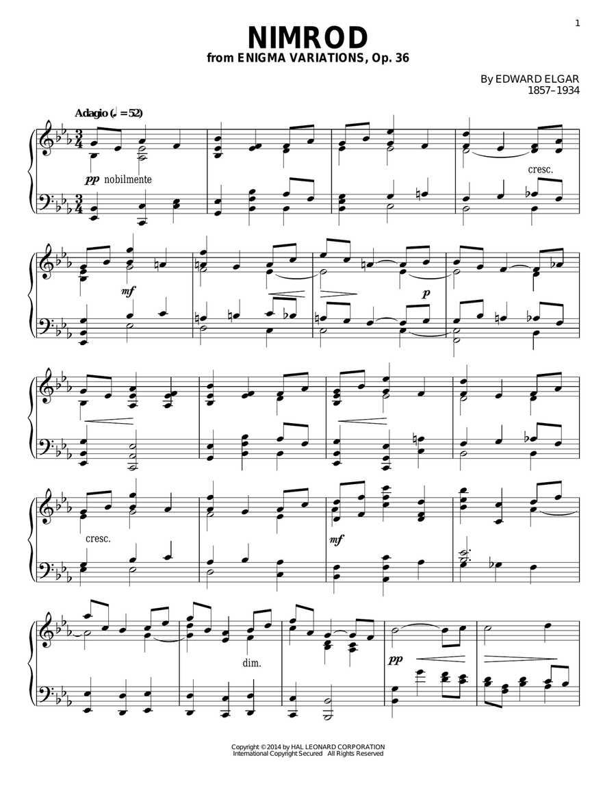 Nimrod Nimrod Piano Solo scores gallery preview page 1