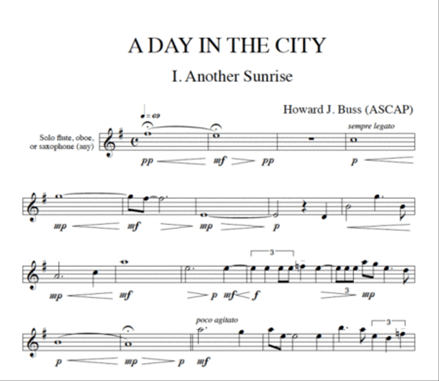 A Day in the City Oboe Solo scores gallery preview page 2