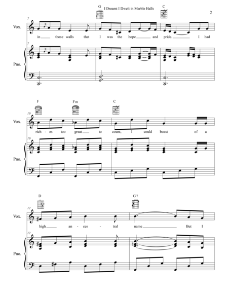Marble Halls (Piano/Vocal/Guitar) 