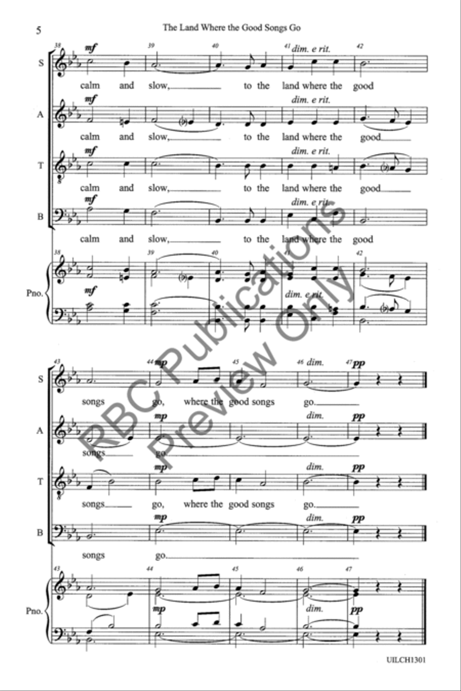 The Land Where The Good Songs Go (SATB) 4-Part scores gallery preview page 7