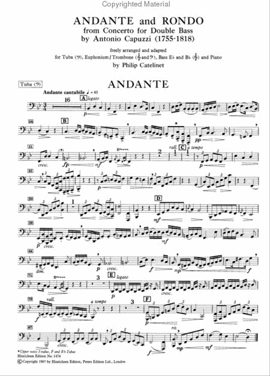 Andante And Rondo - From Concerto For Double Bass Euphonium scores gallery preview page 6