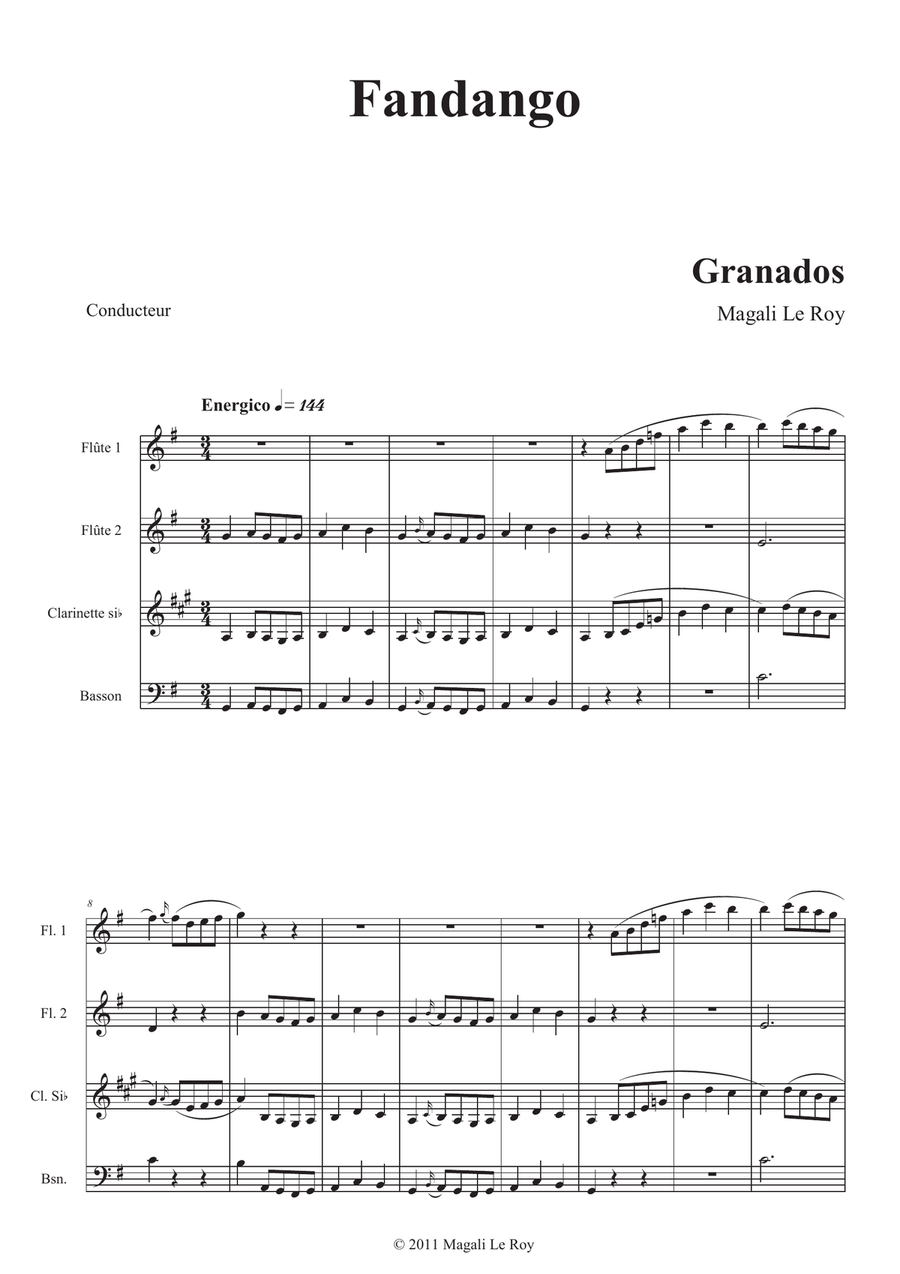 Spanish Dance n°3 Fandango Woodwind Trio scores gallery preview page 2