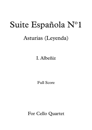 Asturias (Leyenda) - I. Albeñiz - For Cello Quartet (Full Score and Parts)