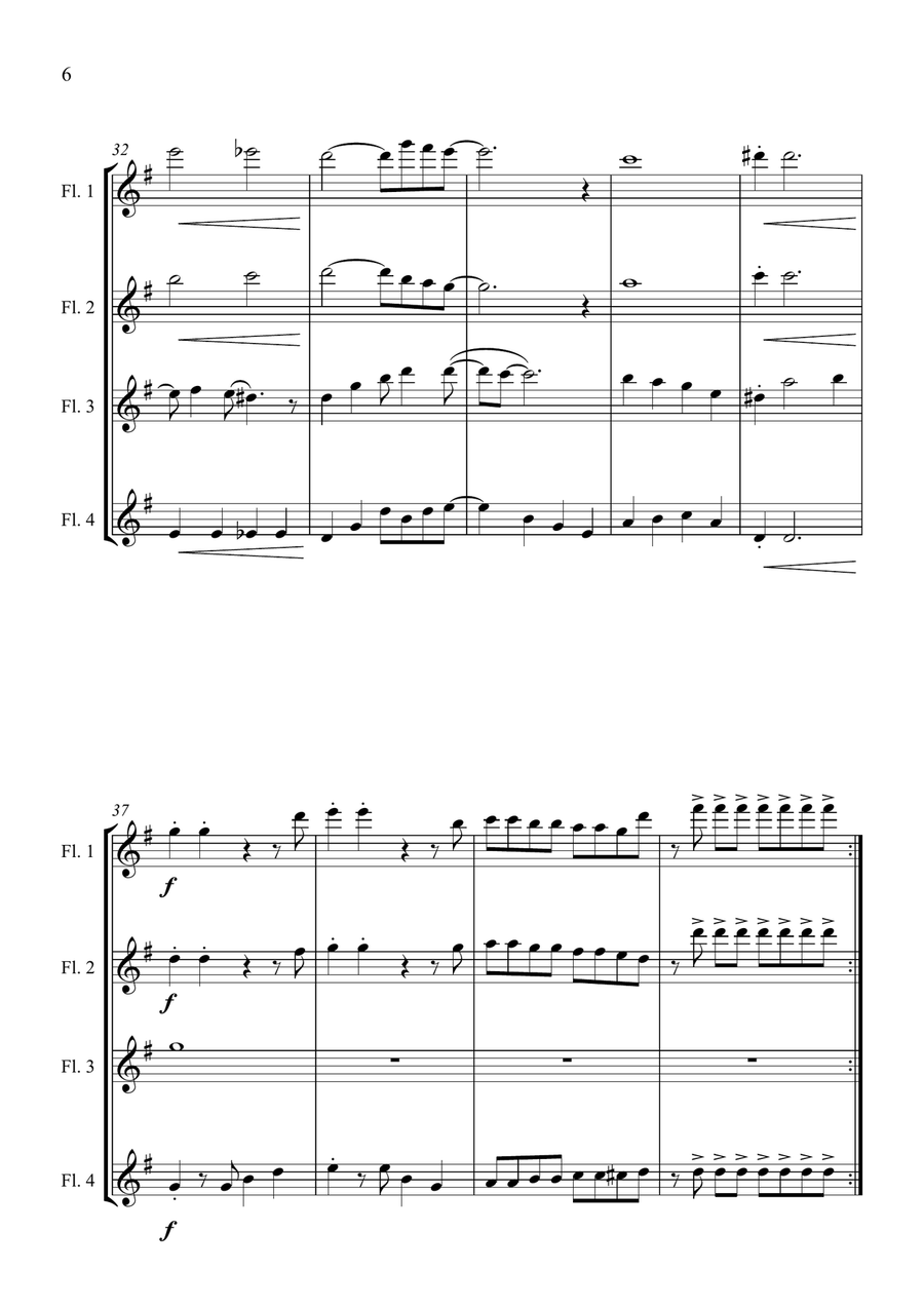 All I Want For Christmas Is You Flute Quartet scores gallery preview page 6