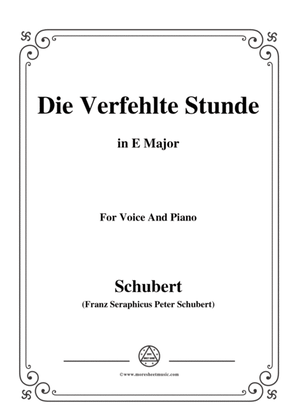 Schubert-Die Verfehlte Stunde,in E Major,for Voice&Piano