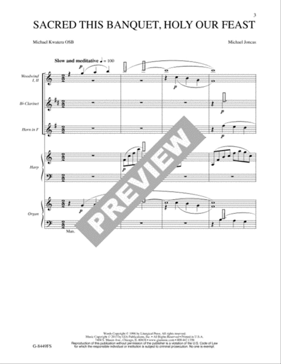 Sacred This Banquet, Holy Our Feast - Full Score and parts 4-Part scores gallery preview page 3