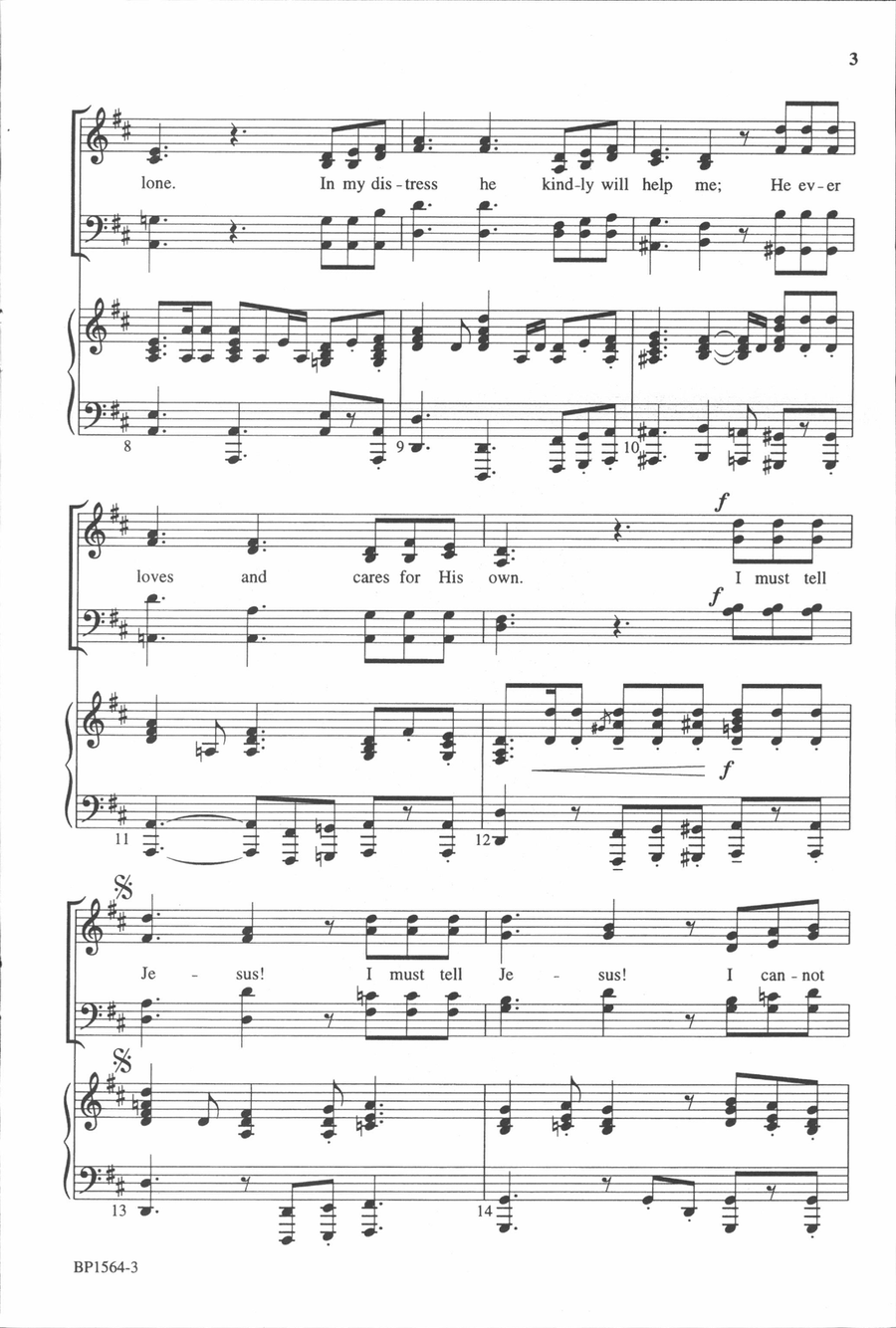 I Must Tell Jesus - SATB 4-Part scores gallery preview page 3