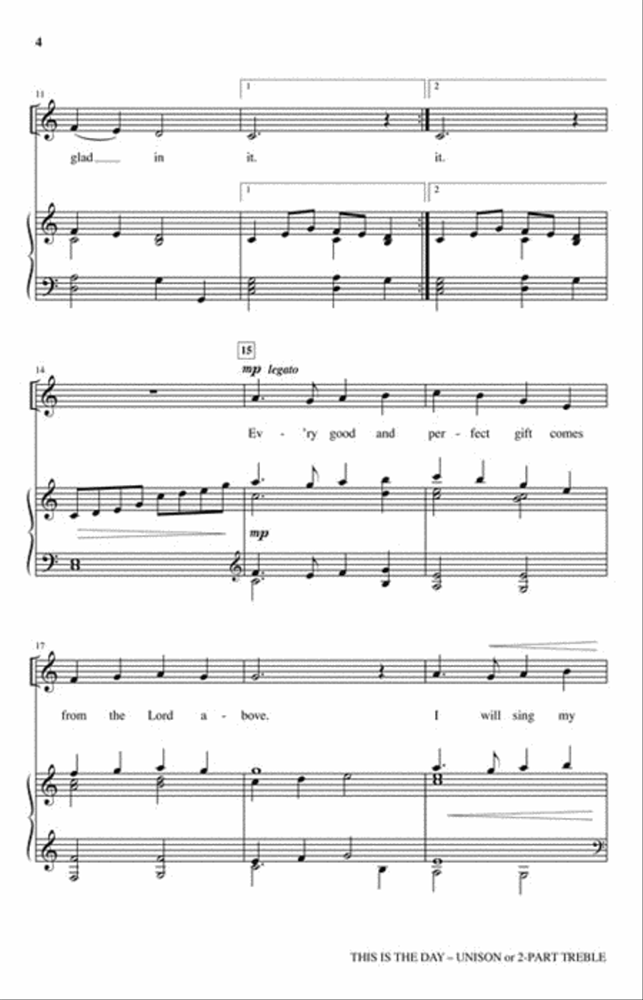 This Is the Day Unison Choir scores gallery preview page 3