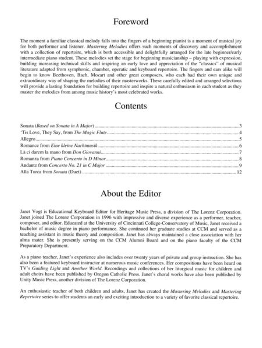 Mastering Melodies: Wolfgang Amadeus Mozart Piano Solo scores gallery preview page 2