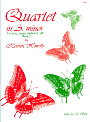 Book cover for Quartet in A minor, Op. 21. Violin, Viola, Cello and Piano