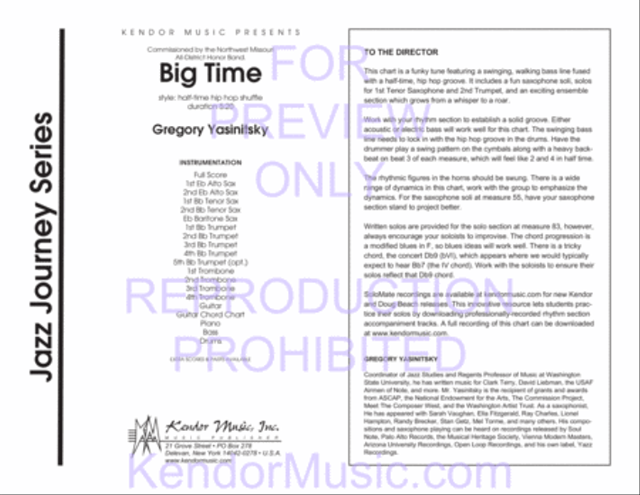 Big Time Jazz Ensemble scores gallery preview page 2