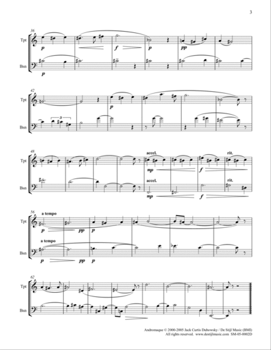 Andromaque : Six Bongatelles (Tpt in Bb/Bassoon)