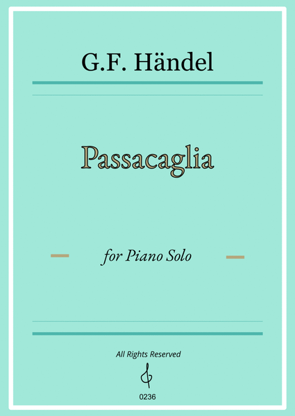Passacaglia by Handel - Piano Solo - W/Chords (Full Score) image number null