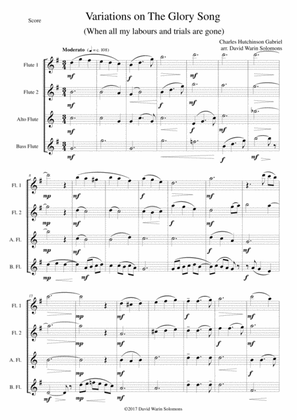 Variations on the Glory Song for flute quartet