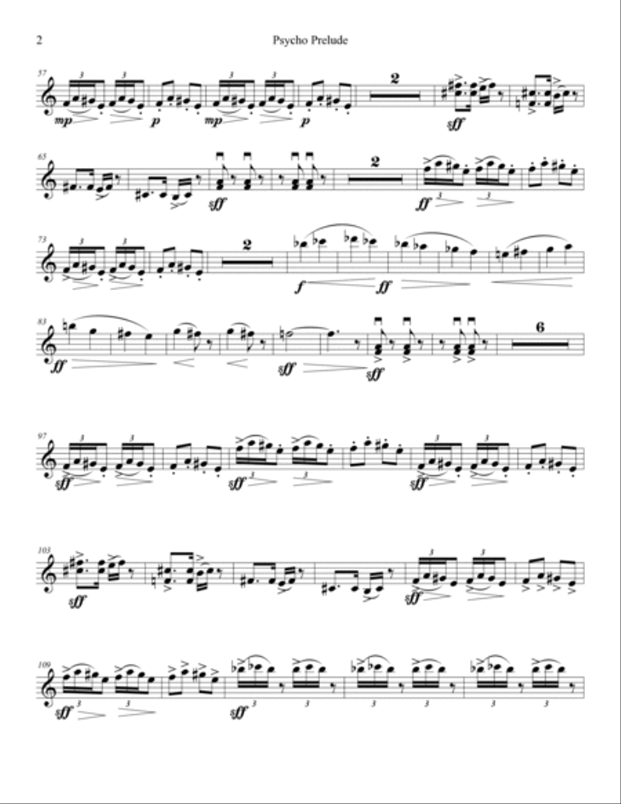 Psycho (prelude) String Quartet scores gallery preview page 6