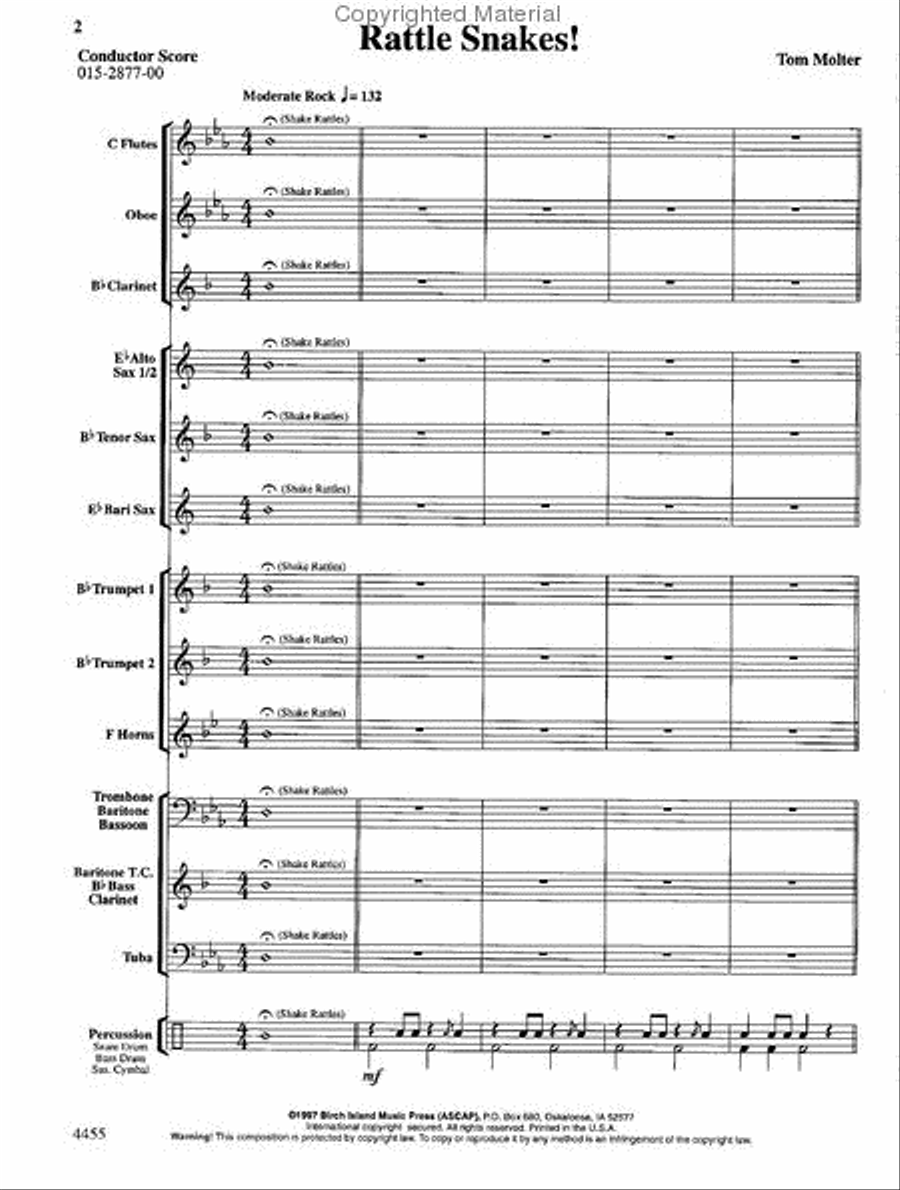 Rattle Snakes! Concert Band scores gallery preview page 2