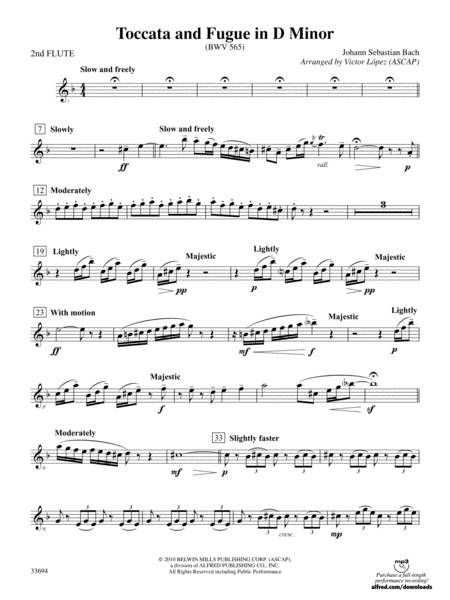 Toccata and Fugue in D Minor: 2nd Flute