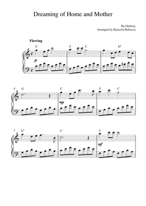 Dreaming of Home and Mother (for piano solo with chords)