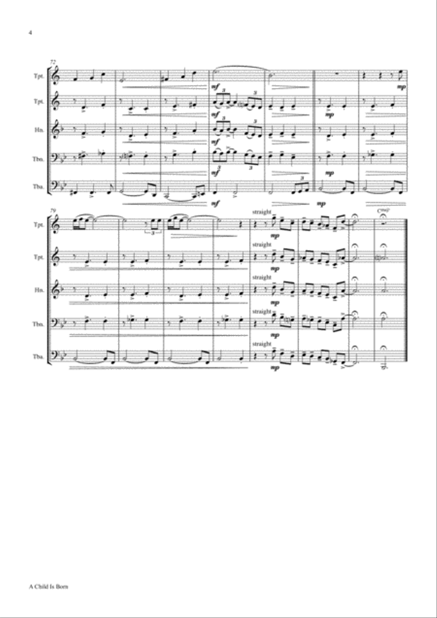 A Child Is Born Horn scores gallery preview page 4