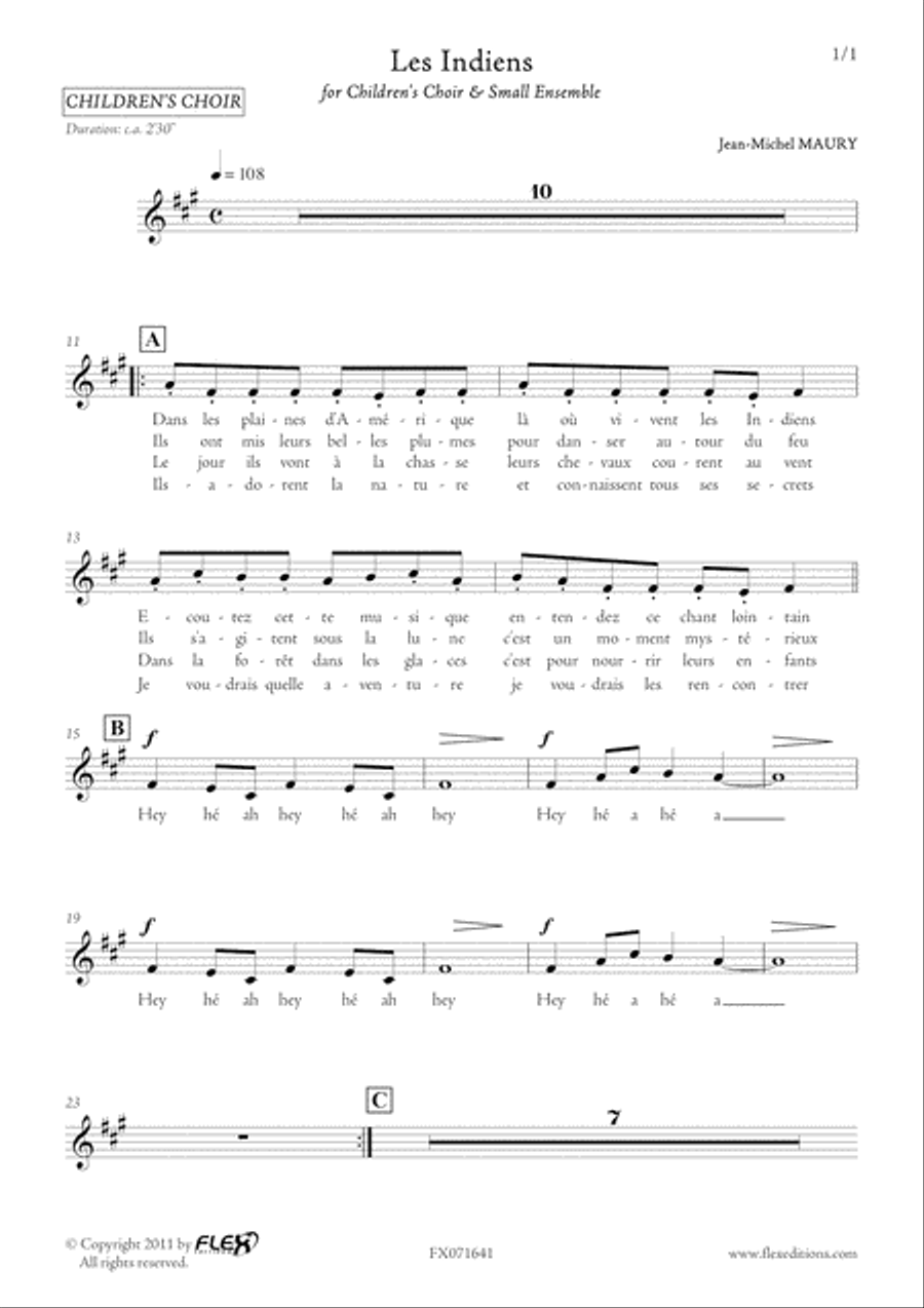 Les Indiens Les Indiens Children's Choir scores gallery preview page 6