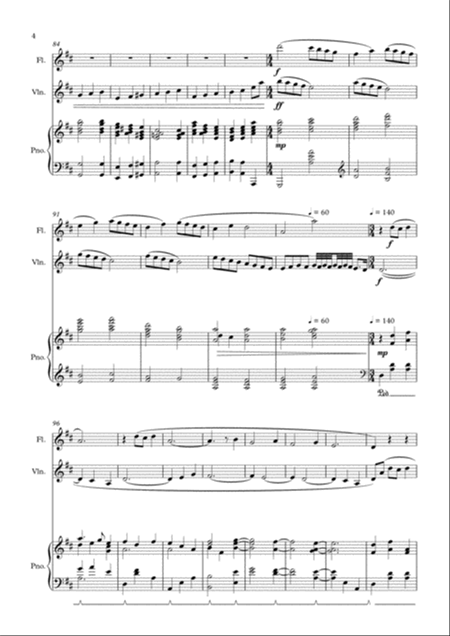 Classical Trio - for Piano, Flute and Violin Flute scores gallery preview page 4