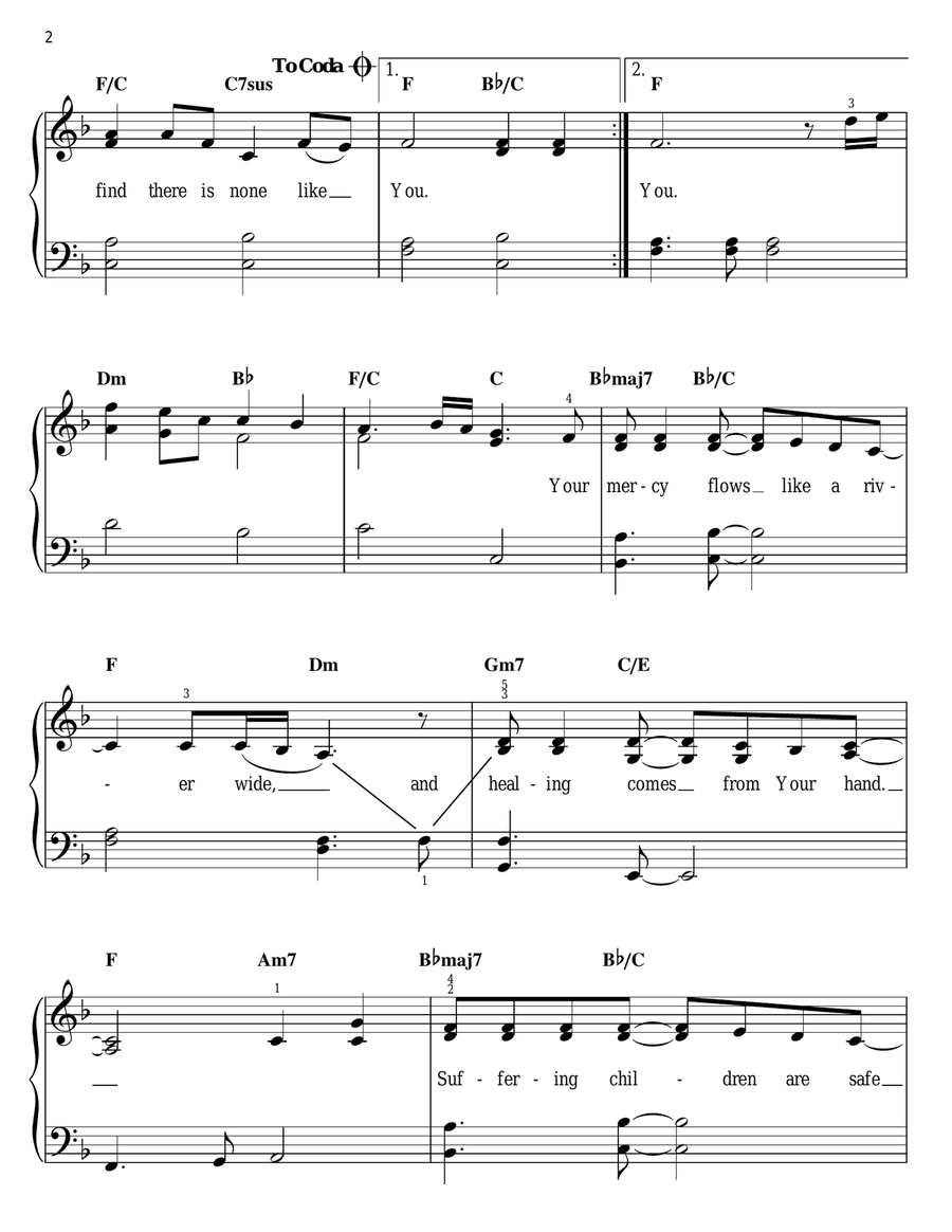 There Is None Like You Easy Piano scores gallery preview page 2