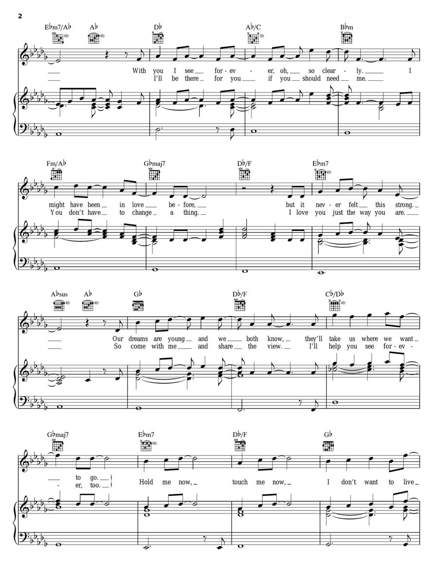Nothing's Gonna Change My Love For You Piano, Vocal, Guitar scores gallery preview page 2