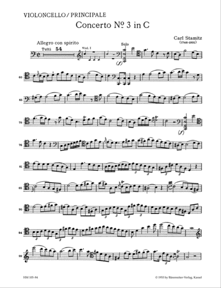 Violoncello-Konzert Nr.3 fur den Konig von Preussen C major Cello Solo scores gallery preview page 1
