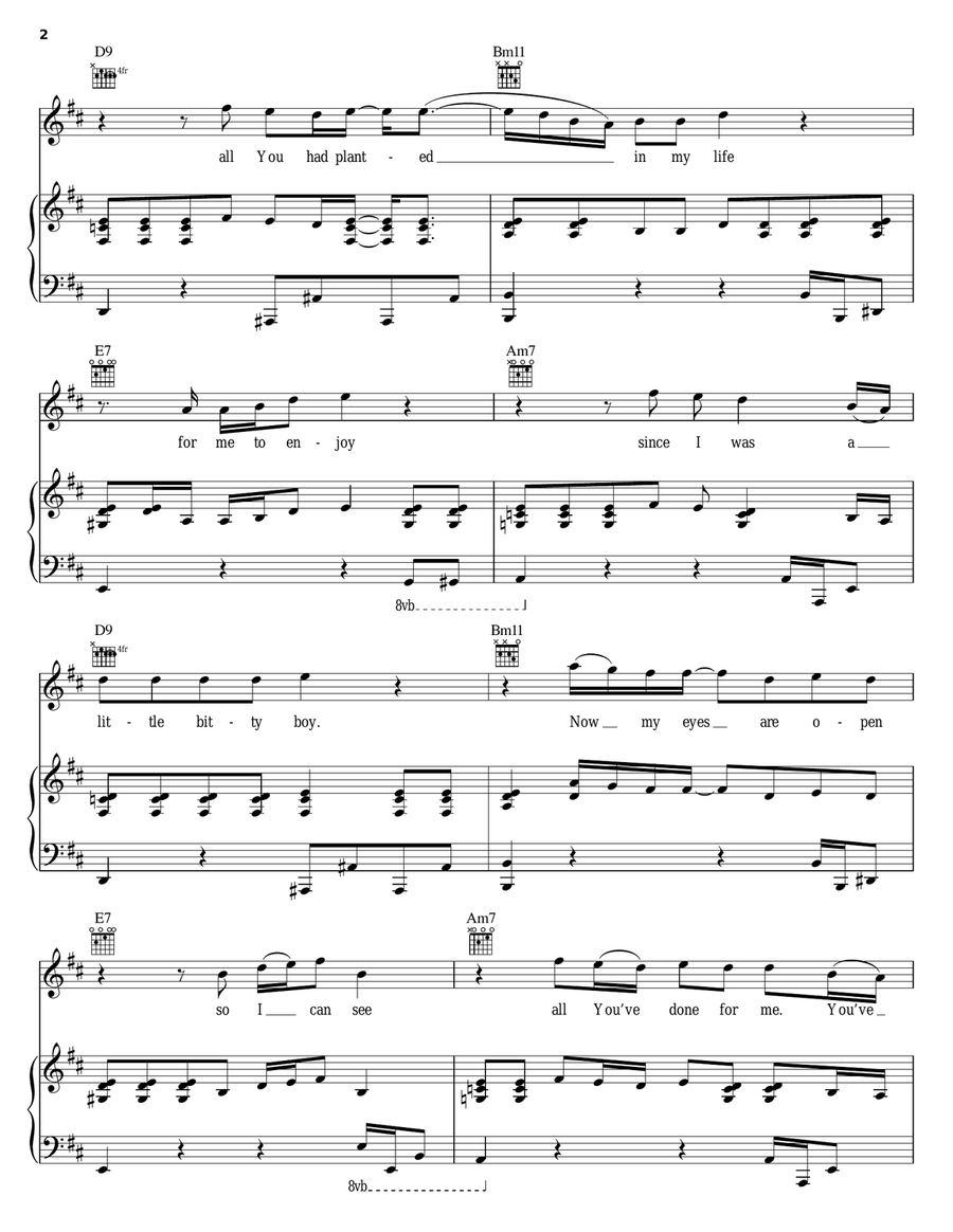 It's All About You Piano, Vocal, Guitar scores gallery preview page 2