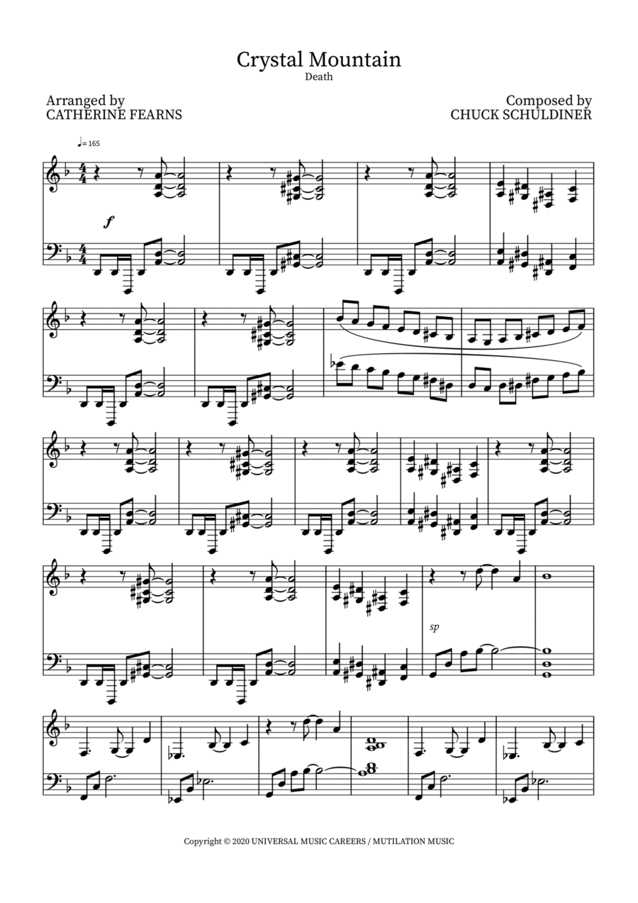 Crystal Mountain Piano Solo scores gallery preview page 1