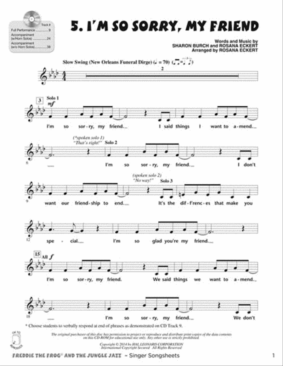 Freddie the Frog and the Jungle Jazz Choir scores gallery preview page 4