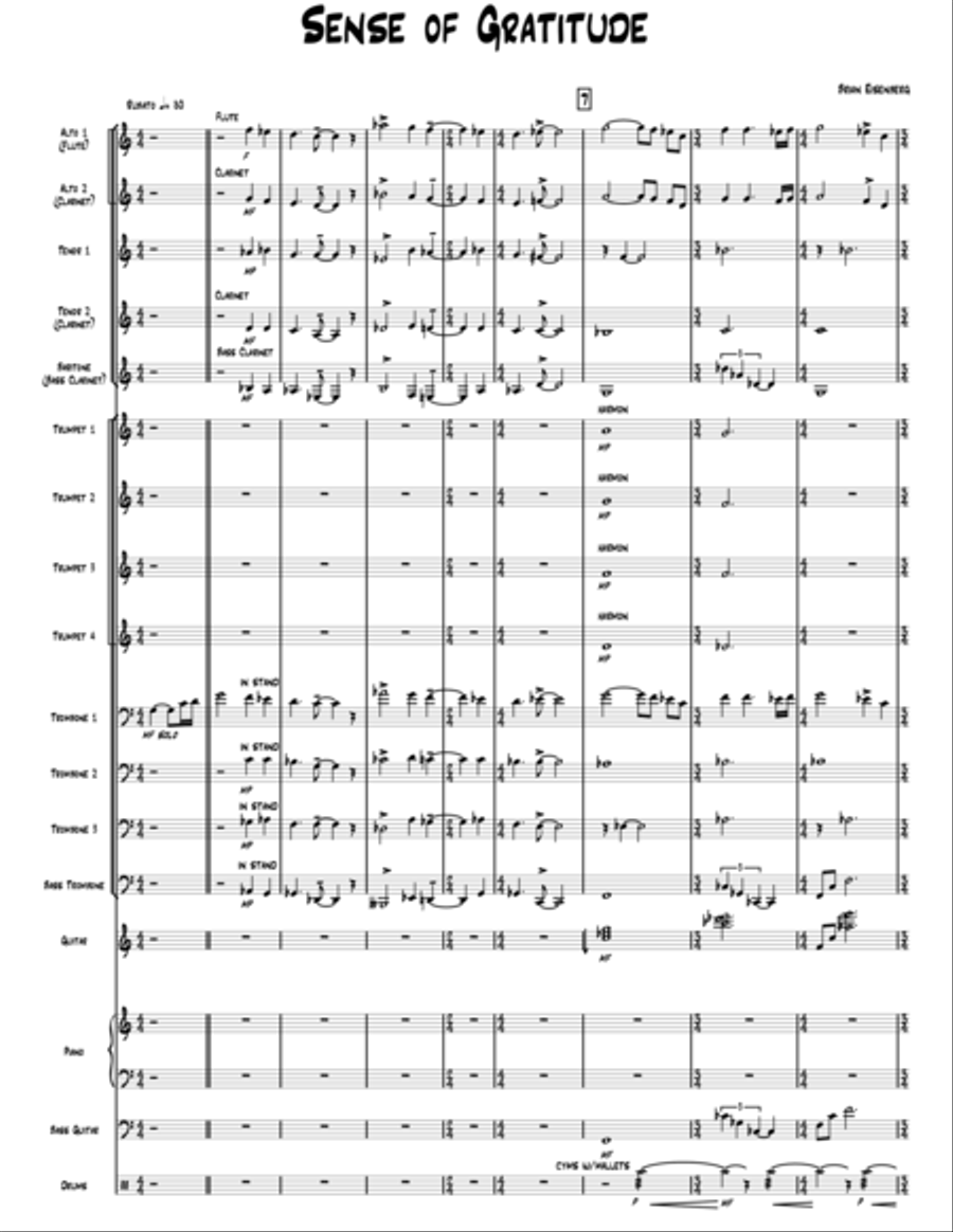 Sense of Gratitude Jazz Ensemble scores gallery preview page 1