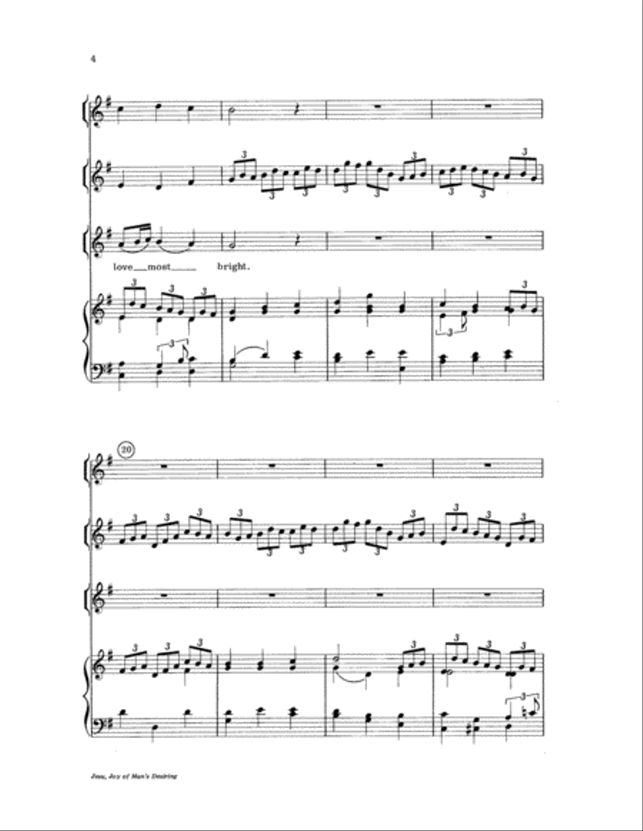 Jesu, Joy of Man's Desiring Unison Choir scores gallery preview page 4