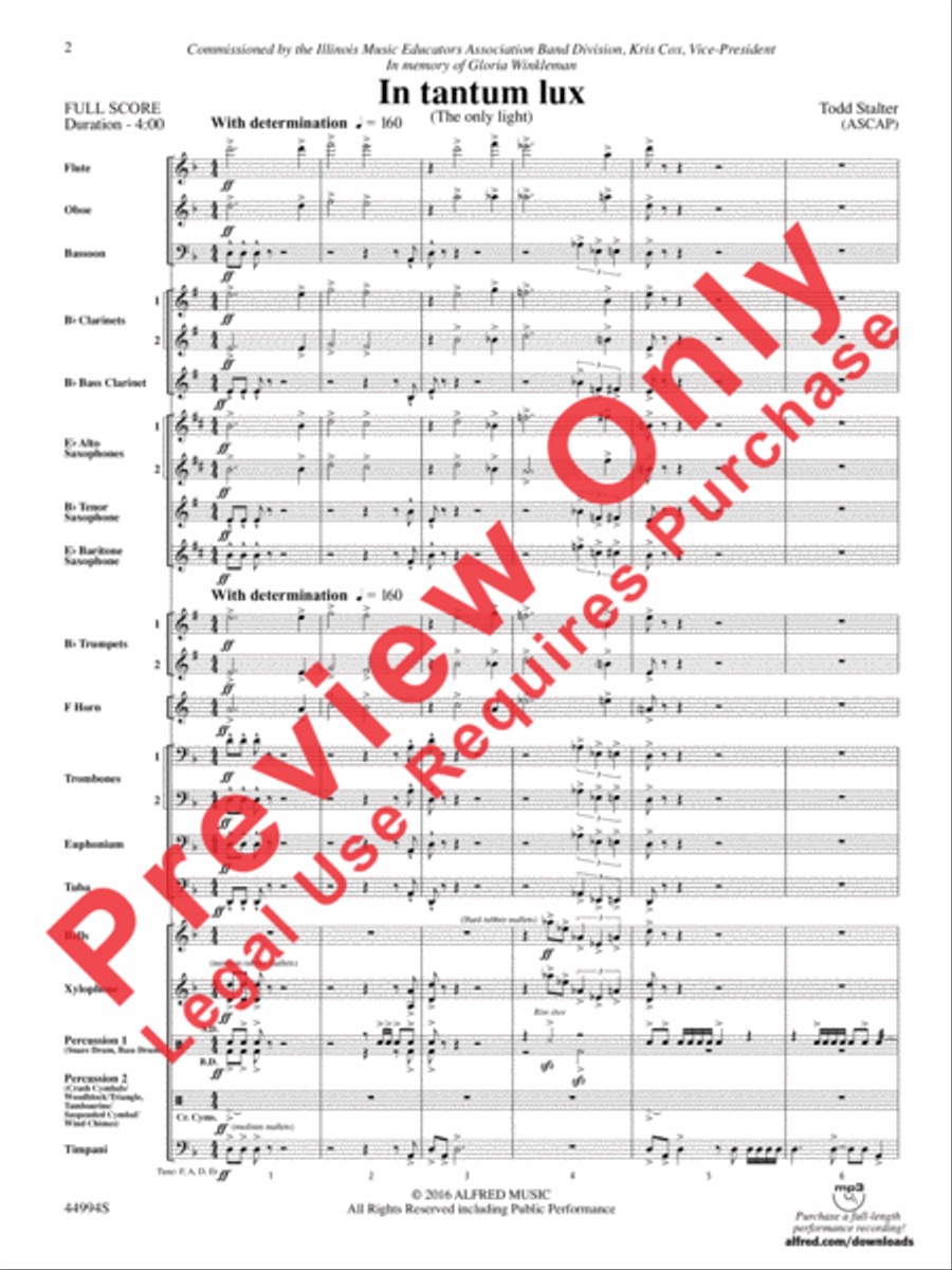 In tantum lux Concert Band scores gallery preview page 22