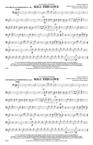 Kill This Love: Low Brass & Woodwinds #1 - Bass Clef