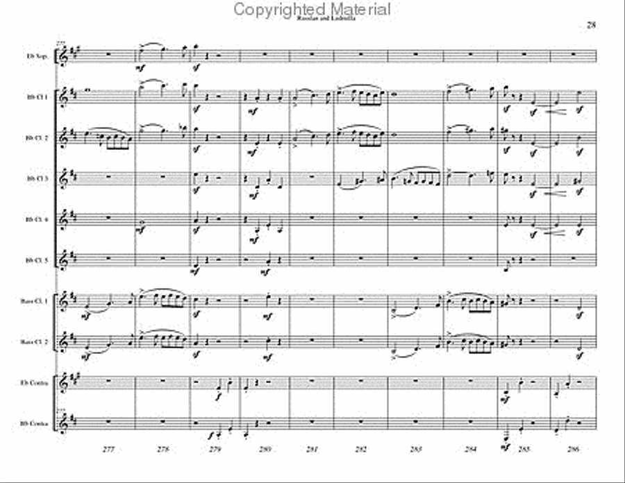 Russlan and Ludmilla Overture Clarinet Choir scores gallery preview page 29